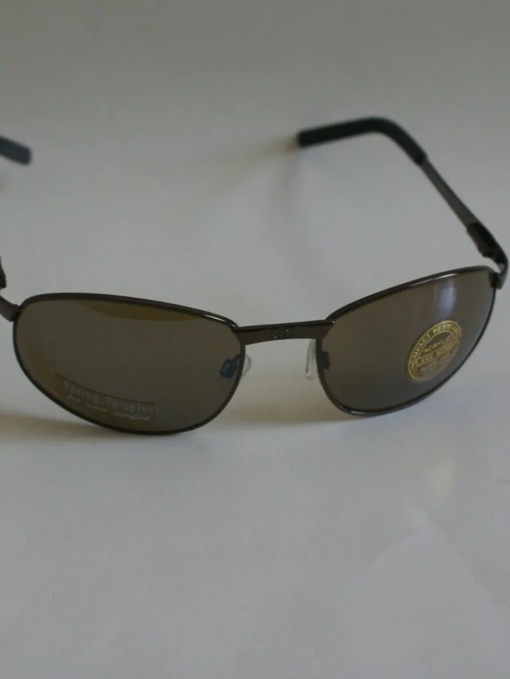 NWT Vintage 90's Rectangle Metal Designer Sport Sunglasses (S. Brown)